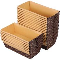 25PCS Brown Paper Baking Loaf Pan Rectangle Tray Brownie Toast Boxes Baking Tool For Wedding Party Accesseries brown