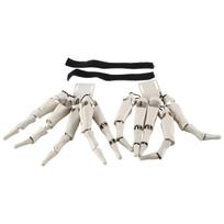 White Halloween Articulated Finger Skeleton Hands Realistic Horror Ghost Claw Props Finger Glove šviesiai pilka spalva