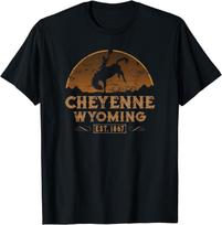 Cheyenne Wyoming WY Rodeo Cowboy Gift Unisex T-Shirt S įvairiaspalvis
