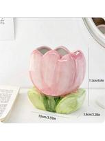 1pc Tulip Ceramic Pen Holder Makeup Brush Storage Jar Ceramic Desk Decoration  Office Desk Storage Box Stationery Storage tulpės spalva
