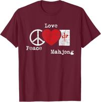 Peace Love Mahjong - Gambling Casino Player Chinese Game T-Shirt S įvairiaspalvis
