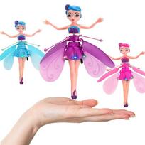 (Pink) Flying Fairy Princess Dolls Magic Infrared Induction Control Girl Toy Birth Gift rožinė