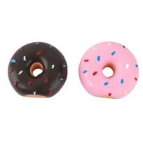 2 vnt. Aukščiausios kokybės latekso šunų spurgos žaislas, cypsiantis šunų kramtomasis spurgos žaislas, interaktyvus žaidimas Latex Donut Toy pink
