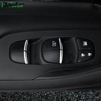 Daefar 7Pcs/Set ABS Chrome Car Window Lifter Switch Button Cover Trim for Nissan X-trail Xtrail T32 2014 - 2022 Auto black