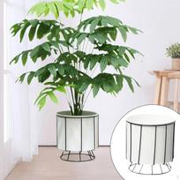 Floor Plant Pot with Stand Planter Holder Flower Rack Potted Geometric white gray