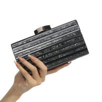 Akrilinis kvadratinis rankinukas per petį moterims  Kroso rankinukas  Delninukė  Mažas  Mini  Vakaro vakarėliui  Prabangus dizainerio