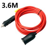3,6 metro 10A automobilio lizdo prailginimo laidas 12V 24V automobilio įkroviklio kištuko laidas, moteriško lizdo adapterio priedai 3.6M juoda/raudona