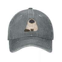 Himalayan Cat Baseball Caps Fashion Washed Denim Hats Outdoor Adjustable Casquette Sports Baseball Cowboy Hat for Men Women Adjustable pilka spalva