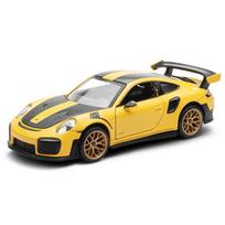 1/32 Porsche 911 GT2 RS Carrera Žaislinis Automobilio Modelis Metalinis Liejinio Lydinio Lenktyninis Miniatiūrinis Atgal Traukiamas Garsas & Šviesa Kolekcija Dovana Berniukams geltona