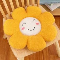 Sunflower smiley face throw pillow flower seat cushion sofa bedroom bay window cushion office cartoon waist pillow plush backrest 40 * 40cm