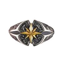 Vintage Old Virgin Ring Men'S Inlaid Black Stone Live Men'S Personality Hip Hop Trendpunk Ring