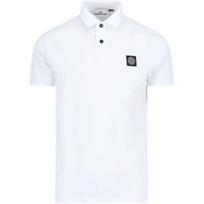 Stone Island logotipas tiesaus kirpimo trumpomis rankovėmis polo marškinėliai vyriški Polo marškinėliai Balta K1S1522002-SCS0017-V1001 M