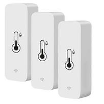 3 vnt. Tuya WiFi temperatūros ir drėgmės jutiklis, patalpų drėgmės jutiklis, maitinamas baterijomis, APP stebėjimas, valdymas balsu per Alexa, Google Home