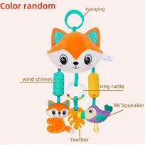 Baby Crib Hanging Rattles Toys Cartoon Animal Spiral Hanging Toy with Bell for Newborn Infant Stroller Car