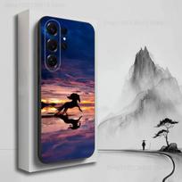 Bėgantis meninis gyvūnas arklys telefono dėklas Samsung S22, S21, S20, S10, S9, S25, S24, S23, Ultra, FE, Plus, Lite, minkštas silikonas, juodas SamsungS20ULTRA
