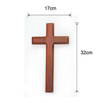 Natural Ash Wood Cross Redwood Color Christian Wood Cross Gift Jesus Wall Hanging