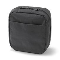 MUJI Wrinkle Nylon Square Pouch with Wide Opening Dark 14 x 16 x 6 84473944 - Gray, Approx. cm,