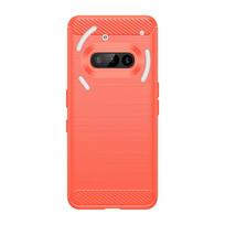 For Nothing Phone 3A Case Bumper Shockproof Carbon Fiber Soft TPU Cover For Nothing Phone 3A Fundas For Nothing Phone 3A raudona