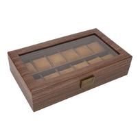 Transparent Watch Box Walnut Wood Display Case Sturdy Watch Case  Home Display 12 grids