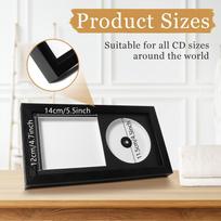 Haowanww Cd Music Frame Album Cover Frame Black Cd Display Frame Solid Wood Frame juoda