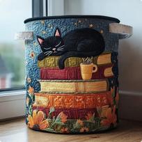 Katės skalbinių krepšys sulankstomas Feline motyvo krepšys Sandėliavimo dėžė pledui miegamojo, vaikų darželio Cat Pattern-d
