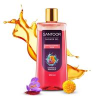 Santoor Brightening Shower Gel With Saffron And Marigold Extracts For Glowing Skin Unisex Body Wash Pack Of 1 250ml 350g