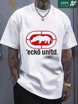 Didelio dydžio madingi drabužiai Ecko Unltd rašto marškinėliai Madingi kasdieniai gryni trumparankoviai S įvairiaspalvis