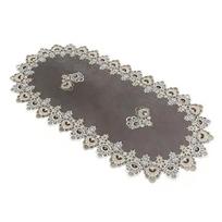 Oval Lace Table Runner, Vintage Table Runner Doily, Retro Lace Table Runner Floral Placemat for Coffee Table Dining Table Decor 90*40cm A