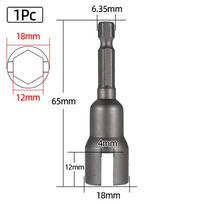 65mm Grooved Hex Shank Socket Adapter 1/4 Inch Hex Power Drill Bit Tool for Butterfly Wing Nut Wrench Electric Screwdriver