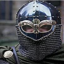 Viduramžių vikingų šalmas su grandininiu Sca Larp šalmu Juodas lenkiško plieno kostiumas gray