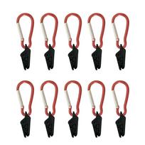 10pcs Tent Clips Tent Accessories Outdoor Tarpaulin Clips Anti-wind Fixed Camping Tent Clamp Clips Crocodile Clip Plastic Hook raudona