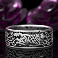 Huitan Vikingų Nordic Mitologija Milžiniškas Vilkas Vyriškas Žiedas Gynyba Totemas Unisex Punk Rock Hip Hop Mados Dovana 6&Antique Silver Plated gray