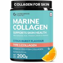 Carbamide Forte Marine Collagen Powder For Women & Men With Biotin, Vitamin C & E Citrus Burst 200g