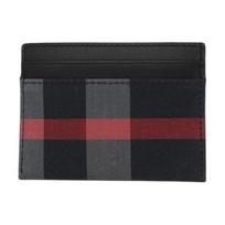 Burberry Striped Print Fashion Cotton Linen Card Holder Men accessories Black 80840661 Basic Set (Bag+Dust Bag)