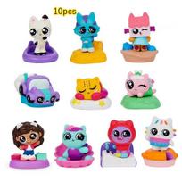 10/13 vnt./rinkinys Animacinis Gabby lėlių namelis Anime figūrėlė Žaislas PVC modelis Besišypsantis automobilis Katė Apkabinanti Gaby figūrėlės Lėlės Sukurtos vaikams Vaikų dovana blue