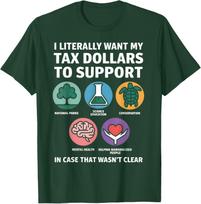 Funny Tax Dollars Support Science Mental Health Conservation T-Shirt S