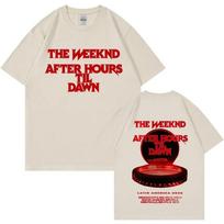 2026 Rapper The Weeknd After Hours Til Dawn 2026 World Tour Music T-Shirt, Men Women Unisex Hip-Hop Harajuku Style Crew Neck T-Shirt Short Sleeve Tee 4XL