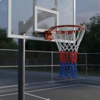 Basketball Net Hoop Professional Grade Athletic Gear for Outdoor, Gymnasiums, White Red Blue 3.5MM Polypro 2PK
