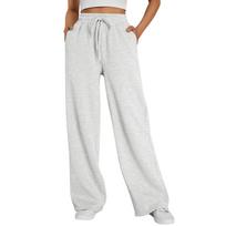 Harajuku Wide Leg Sweatpants Women Streetwear Baggy Oversize Gray Sports Pants Woman Drawstring S