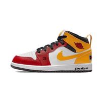 Air Jordan 1 Mid SE PS Motorsport Kids Sneakers White Black University-Gold DJ0337-067 28