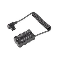 D-Tap To Dual-Sided NP-F550 Dummy Battery Coiled Cable DC Coupler Accessory for Monitors/LED Video Light/Microphone juoda