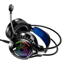 Laidinė kompiuterio ausinė 7.1 garso kanalas reguliuojamas galvos lankelis minkšti ausų kaušeliai dvigubas 3,5 mm ir USB RGB