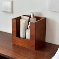 Kosmetinė medinė dėžutė-organizatorius makiažui ir papuošalams laikyti 15.5cmx13.5cmx15.5cm