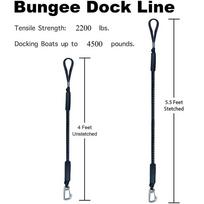2pcs 4ft Bungee Dock Lines with Hook for Boat,Jet ski,Pontoon,Kayak,Watercraft