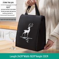 Large Insulated Aluminum Lunch Bag for Office Workers - Handheld Bento Box Carrier gray