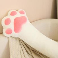 Creative Cat Claw Pillow Plush Toy Cute Pillow Blanket Fun Girl Doll Pillow 80cm balta