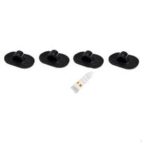 4 Pieces Kayak Canopy Mount Bases Inflatable Boat Tent Base Aluminum Alloy Sun Shade Deck black
