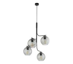 LED liustra ant laido CESAR 4xE27/15W/230V juoda/dūminė pilka
