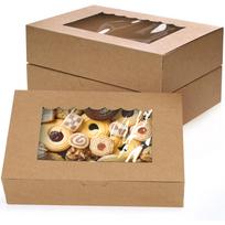 20 vnt. Kraft sausainių dėžutės su langeliu, 8,5”×5,5”×2” Kepyklos dėžutės, Rudos tuščios dovanų pakavimo dėžutės keksiukams, pyragaičiams, keksiukams, saldainiams, pyragams, vakarėlio dovanėlėms ruda