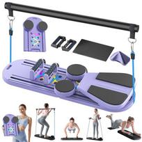 6 in 1 Pilates Board for Abs, with Counter, Foldable, Auto Rebound, Pilates Reformer, Purple